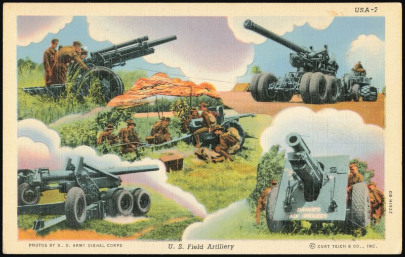U.S. Field Artillery Military Equipment and Soldiers