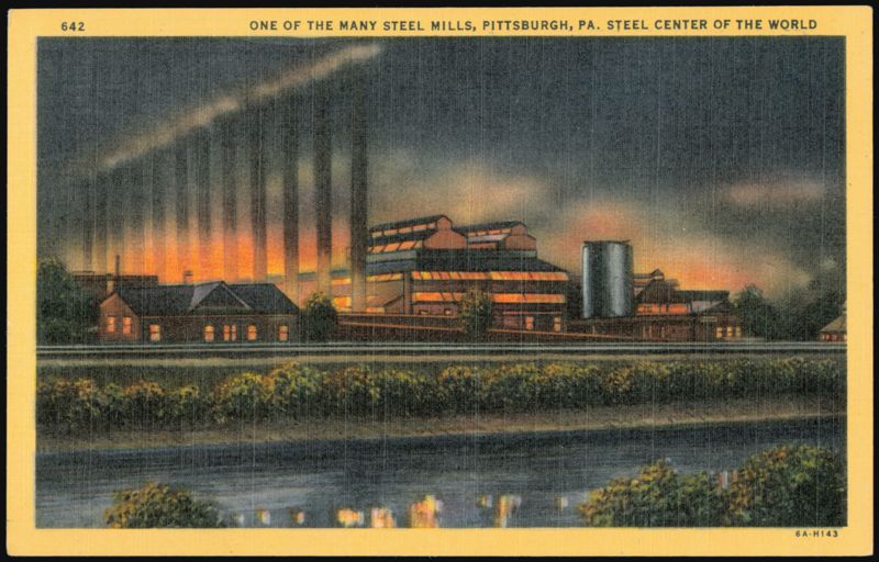 Steel Mill at Night, Pittsburgh, PA Pennsylvania