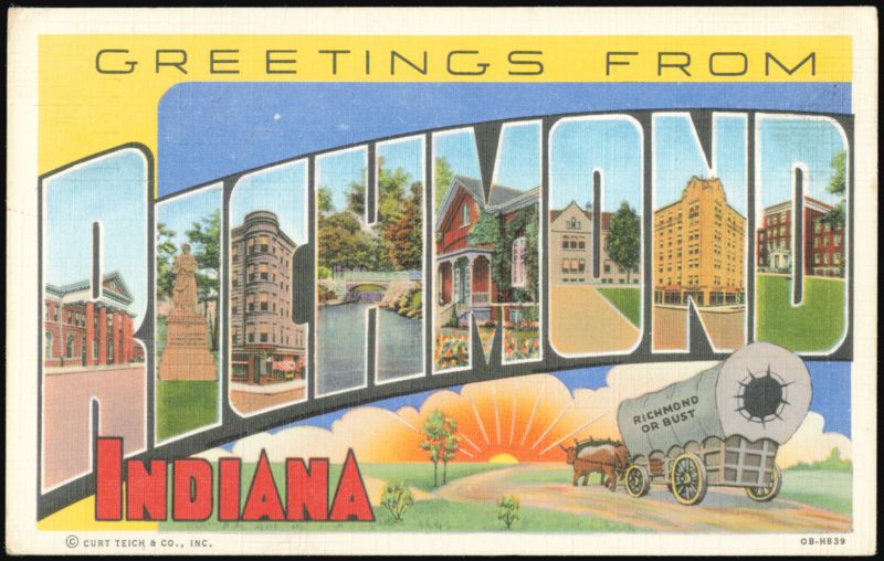 Greetings From Richmond, Indiana Large Letter View