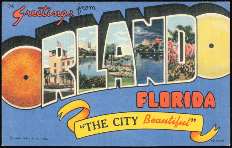 Orlando, Florida, The City Beautiful, Large Letter Greetings