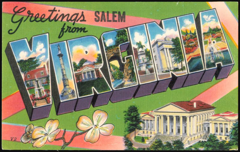 Greetings from Salem, Virginia Large Letter View