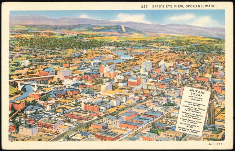 Bird's-Eye View of Spokane, Washington