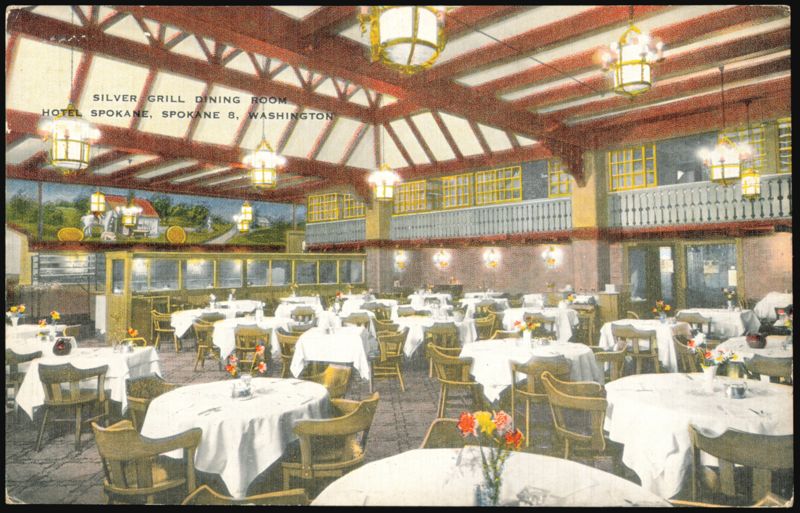 Silver Grill Dining Room, Hotel Spokane, Washington