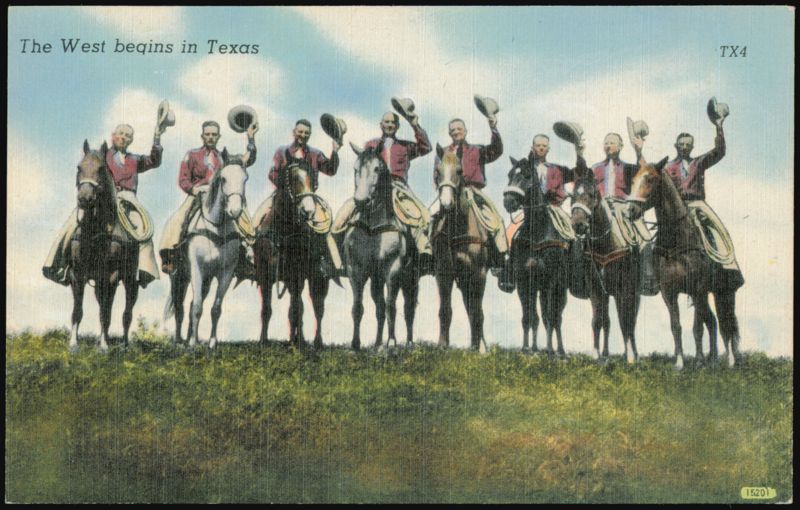 The West Begins in Texas, Cowboys on Horses Cowboy Western
