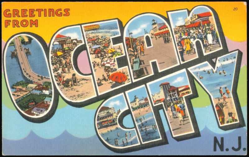 Greetings From Ocean City, New Jersey Large Letter View