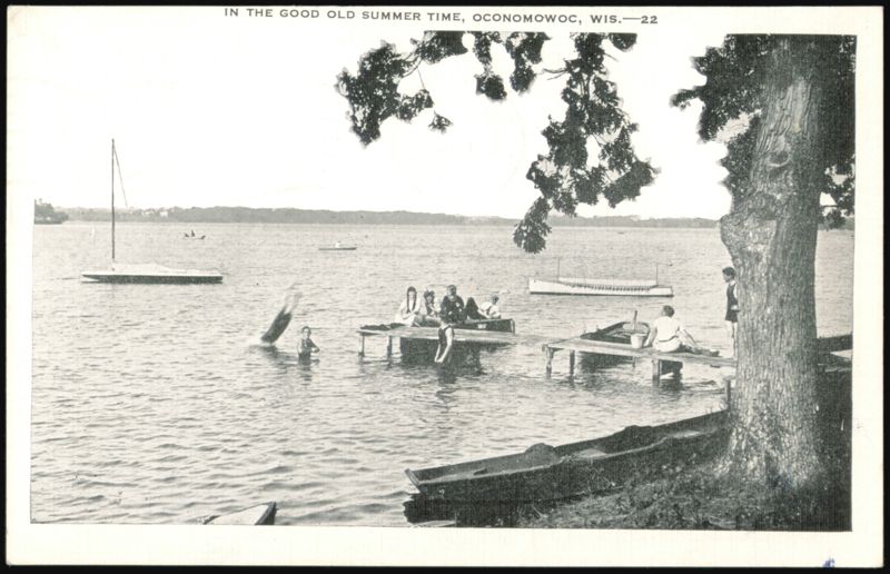 In the Good Old Summer Time, Lake Scene Oconomowoc Wisconsin