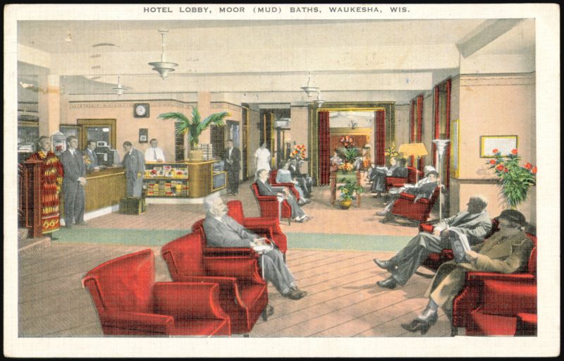 Hotel Lobby, Moor Mud Baths, Waukesha, Wisconsin
