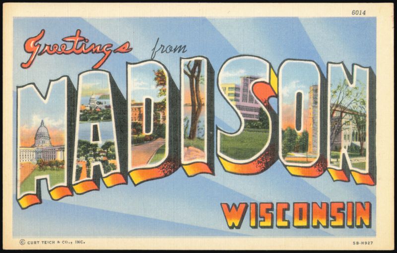 Greetings from Madison, Wisconsin Large Letter View