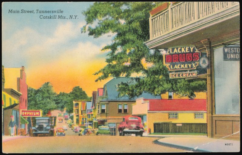 Main Street Scene, Tannersville, Catskill Mountains New York