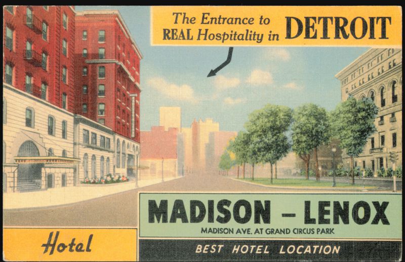 Madison-Lenox Hotel, Grand Circus Park Detroit Michigan