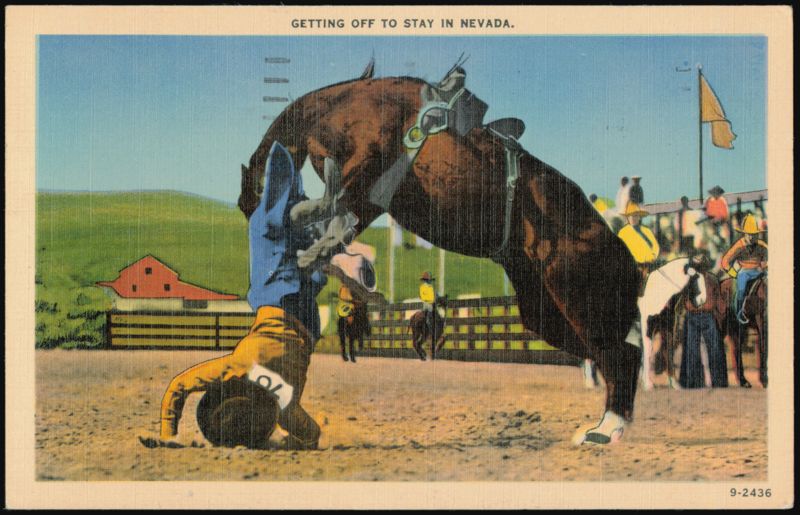 Rodeo Cowboy Getting Off to Stay in Nevada