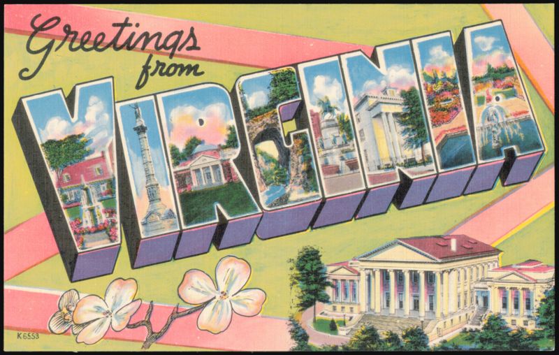 Greetings from Virginia Large Letter Scenic Views