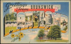 Greetings From Maryland, Brunswick Large Letter View Postcard