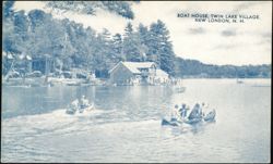 Boat House at Twin Lake Village, New London, New Hampshire Postcard