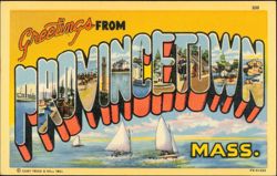 Greetings From Provincetown, Massachusetts Large Letter Postcard