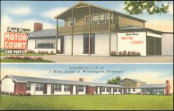 Park Plaza Motor Court, New Castle, Delaware Postcard
