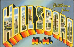 Greetings from Hillsboro, New Hampshire Large Letter View Postcard