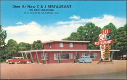 New C & J Restaurant, U.S. 301-25 N., Claxton, Georgia Postcard