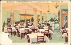 Beck's Dining Room on the Boulevard U.S. 1 Postcard