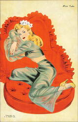 Miss Take Pin-Up Girl Illustration, Meet the Misses Series Postcard