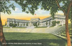 El Paso High School and Stadium Postcard