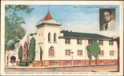 People's Independent Church of Christ, Los Angeles Postcard