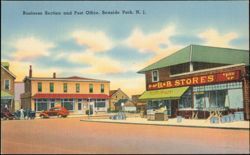 Business Section and Post Office, Seaside Park, New Jersey Postcard