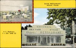 Davis Restaurant, Hilliard, Florida, U.S. Highways 1-301-23 Postcard
