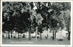 Public Square, Monmouth, Illinois Postcard