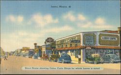 Lobby Cafe and Street Scene, Juarez, Mexico Postcard