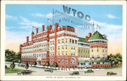 Hotel De Soto, WTOC 1260 Kilocycles Radio Station Postcard