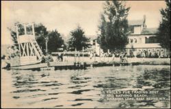 Engle's Fur Trading Post and Bathing Beach, Warners Lake Postcard