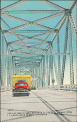 Tourist Traffic on Sunshine Skyway Bridge, Tampa Bay Postcard