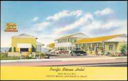 Pacific Shores Hotel, 4802 Mission Blvd, San Diego Postcard