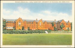 Mosher Jordan Hall Girls' Dormitory, University of Michigan Postcard