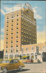 Hotel McCartney and Greyhound Bus Depot Postcard