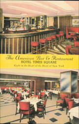 The American Bar & Restaurant, Hotel Times Square Postcard