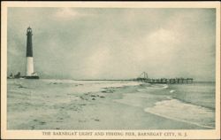 Barnegat Light and Fishing Pier Postcard