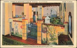 Cocktail Lounge, Mezzanine Floor, Hotel Alcazar Postcard