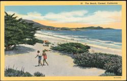 The Beach, Carmel, California Postcard