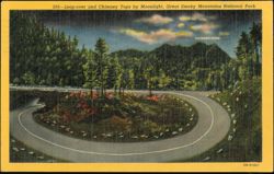 Loop-over and Chimney Tops by Moonlight, Great Smoky Mountains Postcard