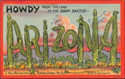 Arizona Land of the Giant Cactus Reg Manning Travelcard Postcard