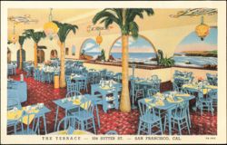 The Terrace Restaurant Interior, 334 Sutter Street Postcard