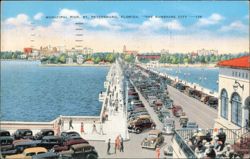 Municipal Pier, The Sunshine City, St. Petersburg, Florida Postcard