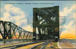 Harahan Bridge Crossing the Mississippi River Postcard