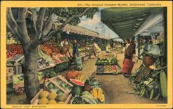 The Original Farmers Market, Hollywood, California Postcard