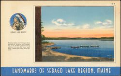Sebago Lake Region, Maine, Boating and Canoeing Postcard