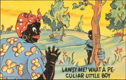 Lawsy Me! What a Peculiar Little Boy Illustration Postcard