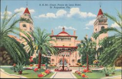 Court, Ponce de Leon Hotel, St. Augustine, Florida Postcard