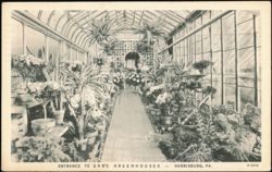Entrance to Erb's Greenhouses, Flowers That Cheer Postcard